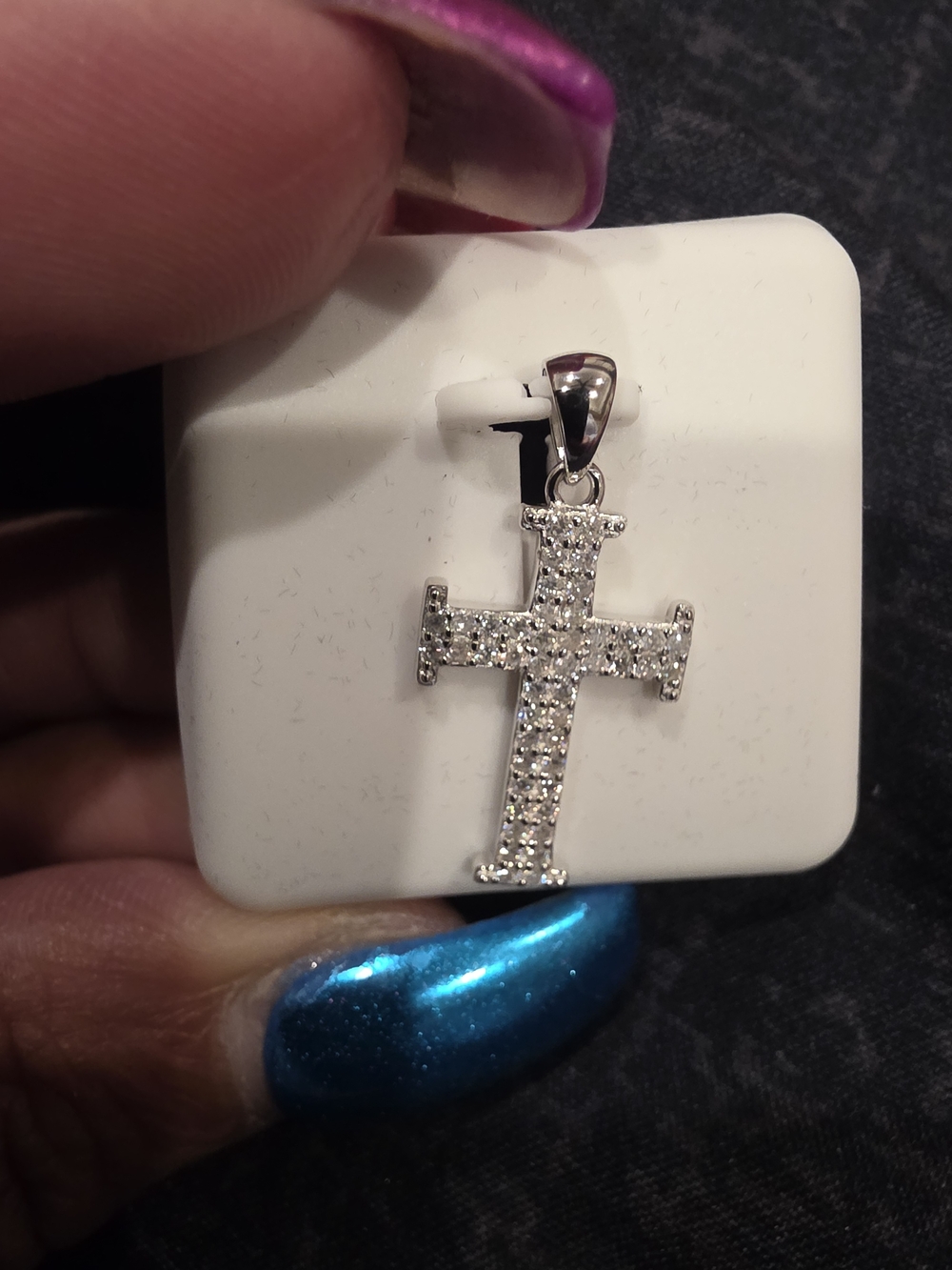 925 Sterling Moissanite Cross Pendant 0.50 TW